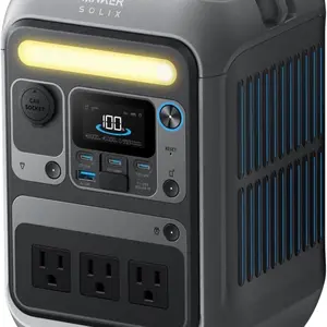 Anker SOLIX C300 Portable Power Station, 288Wh LiFePO4 Battery, 300W (600W Surge) Solar Generator, 140W Two-Way Fast Charging, Outdoor Use