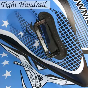 Heavy Duty Inflatable Snow Sled for Adults - Blue & White Winter Sports Toy with Easy Snap Mount, Durable PVC Construction for Ski, Motorboat & Outdoor Adventures, Sleek Winter Gear
