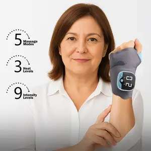 Sooradiant Upgraded Hand Massager with Heat - 5 Modes 9 Levels for Hands & Wrist Pain Relief, Portable Hand Relaxation, Gift for Women & Men