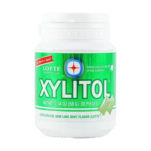 LOTTE Xylitol Sugar-Free Gum, Lime Mint Flavor, 58g - Fresh Breath & Invigorating LOTTE Xylitol Sugar-Free Gum, Lime Mint Flavor, 58g - Fresh Breath & Invigorating