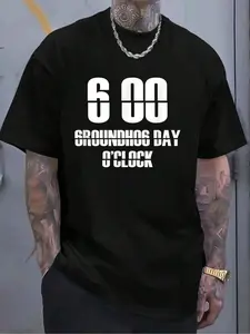 100% Cotton GroundHog Day Alarm Clock From Movie T Shirts For Men Women T-Shirt Women's Men's Graphic Tee Crew Neck summer vacation Tops