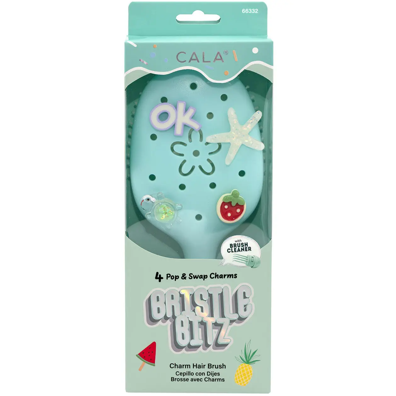 CALA Bristle Bitz Charm Hair Brush - Light Blue