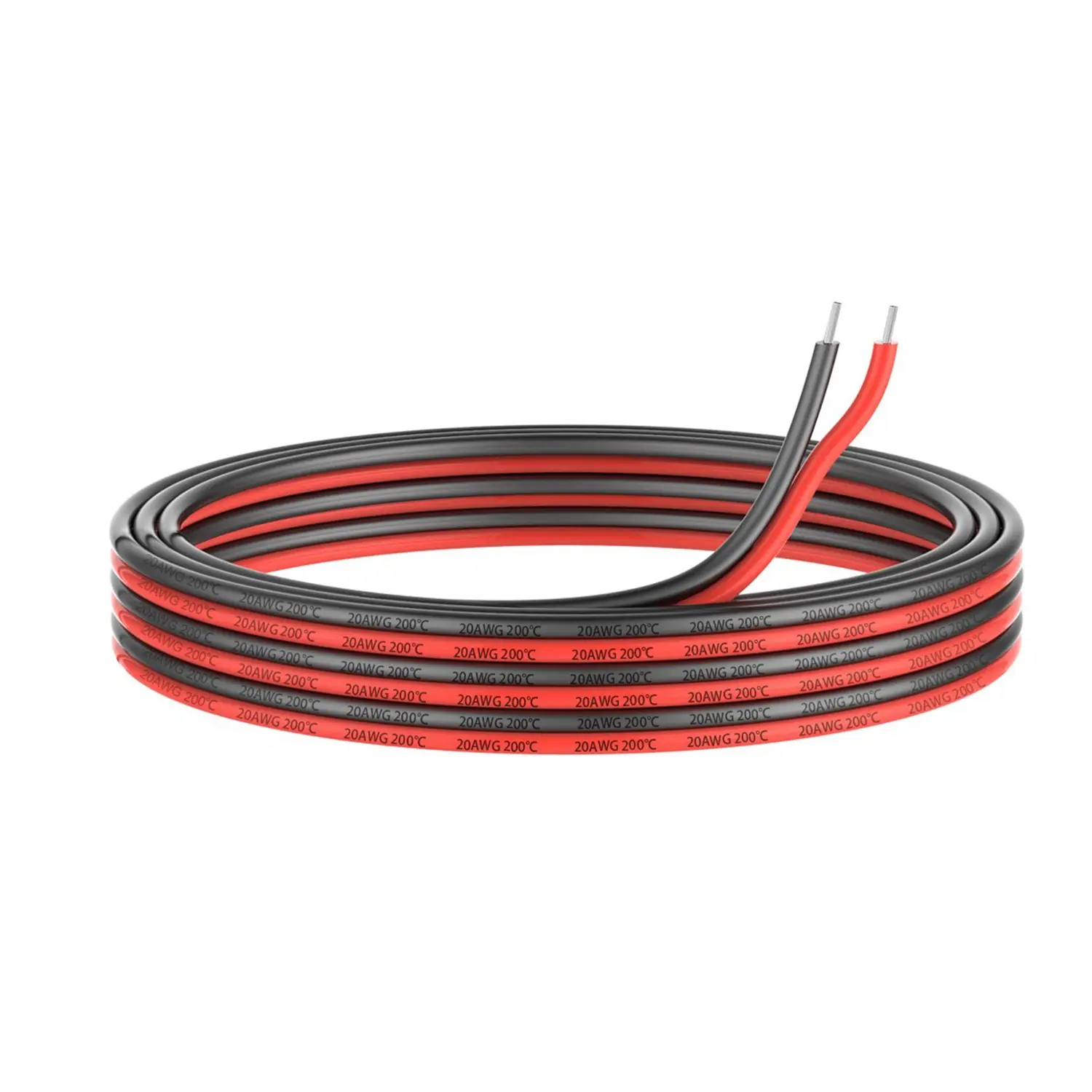 5 meter Red Black 2 Conductors Parallel Heavy Wire 8-10-12-14-16-18-20-22-24-26-28-30 Gauge Silicone Stranded Tinned Copper Electrical Wire 18 AWG Low Voltage Stranded Hookup Wire kit for Electric DIY/Automotive/Home/Power Wiring Kit Installation