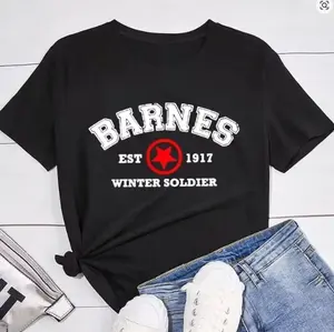 Barnes 1917 T Shirts Women Summer Vintage Winter Soldier Bucky Barnes Short Sleeve T-Shirt Women Short Sleeve Tee Shirts Y