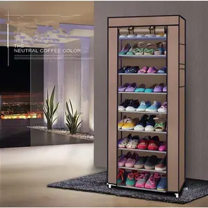 Fashionable Room-saving 9 Lattices Non-woven Fabric Shoe Rack Coffee Fashionable Room-saving 9 Lattices Non-woven Fabric Shoe Rack Coffee
