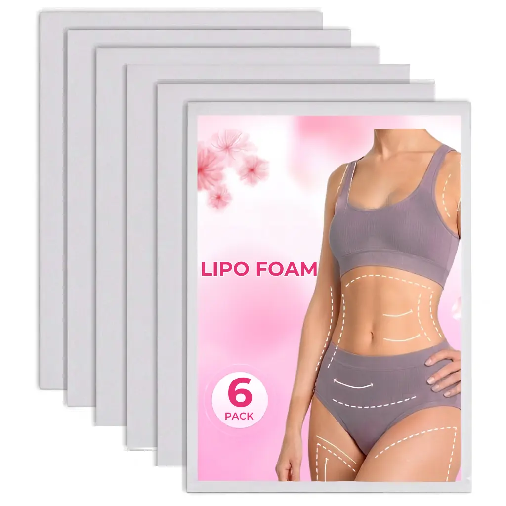 6 Pack Lipo Foam Compression Boards Soft High Density Foam Pads for Waist & Abdomen Compression Support