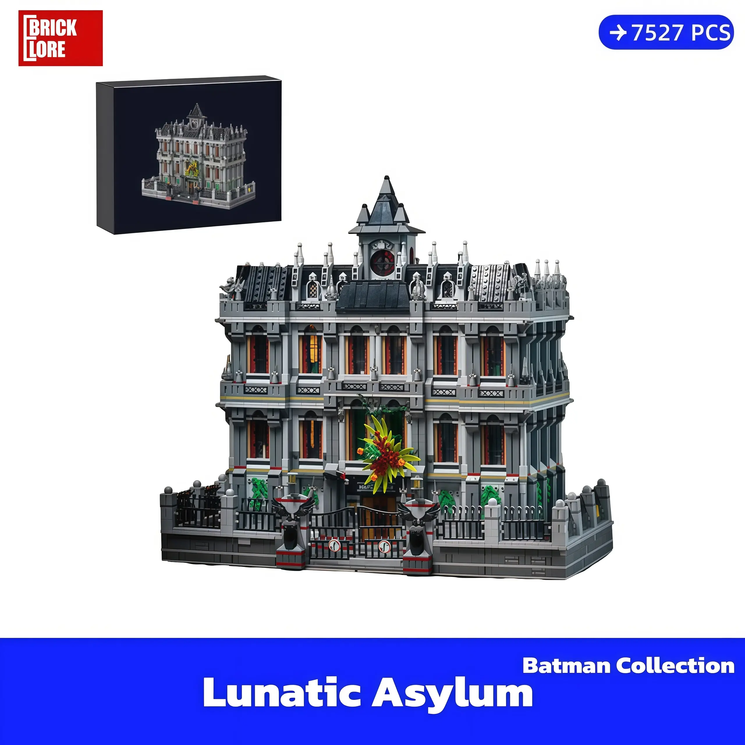 [BrickLORE](SHIP FREE) Lunatic Hospital Gothic Building Collection 7527 Pieces With GIFT box
