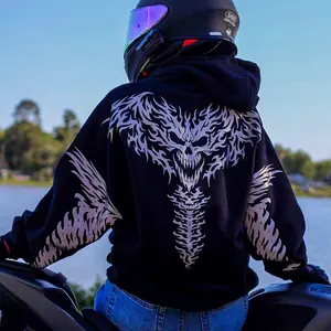 Full Throttle Reflective Skull Rider Hoodie Full Throttle Reflective Skull Rider Hoodie