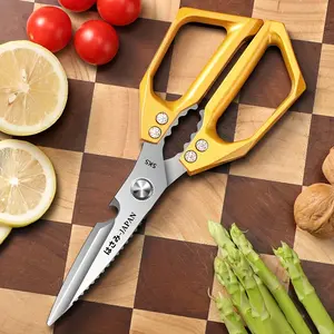 1pc Professional Kitchen Scissors, Anti-Splash Bone Shears, Triple-Edged Sharp Scissors, Kitchen Preparation Scissors, Chicken Meat Shears, Bottle Cap Openers, Thanksgiving Turkey Shears Steel Blade