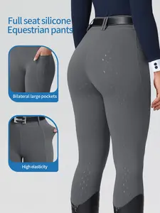 Women's Equestrian Pants with Side Pockets, Non-Slip Durable Silicone, High Elasticity Quick-Dry Breathable, Professional Riding Gear, Athletic Bottoms, Athletic Trousers, Sports Apparel