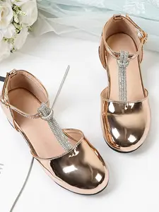 Princess Mary Jane Shoes, Rhinestone T-Strap Design, Tpr Anti-Slip Soft Sole, Elegant Fall & Winter Footwear