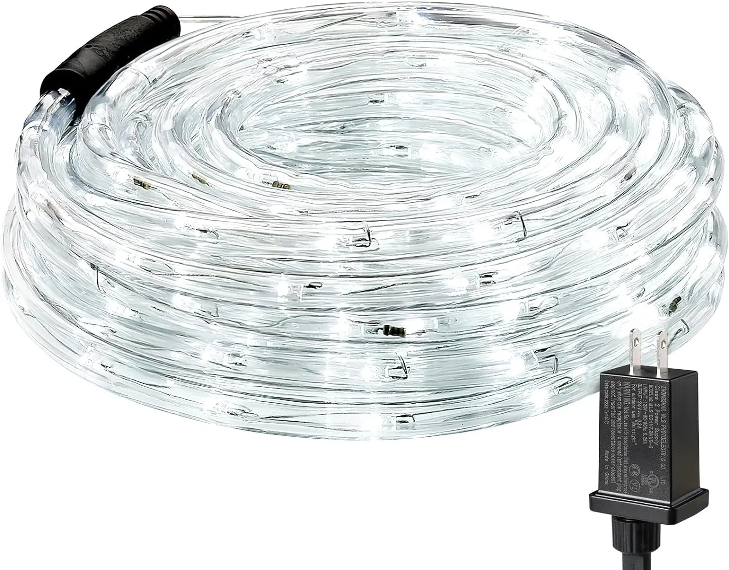 Lighting EVER 33ft 240-LED 6000K Cool White 24V Connectable Strings, Waterproof Clear Tube Outdoor Rope Lights for Deck Railing, Patio, Garden