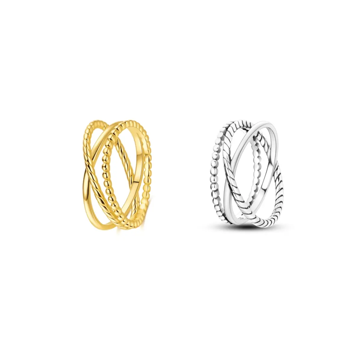 MULA Silver-Plated Irregular Twist Cross Ring - Cross Symbol, Spiral Shaped, Oxidation-Resistant Wide Band, Classic Simple Style, Everyday Casual Fashion Accessory, Ideal Gift for Wedding/Anniversary, Cross Symbol Rings, Spiral Shaped Rings