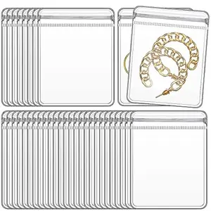 40 Pieces Jewelry Storage Bags, Storage Containers, Earring Holder Organizer, PVC Anti-Color Change, Transparent Plastic, Ring Earrings Bracelet Necklace Organizer