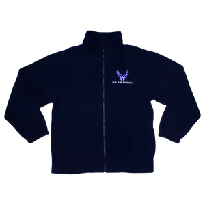 Made in the USA: US Air Force Blue Fleece Zip-up Jacket Menswear Coats