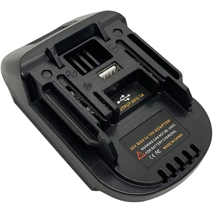 Makita 18V Cordless Power Tool Adapter Converter, 5V 2.1A Max USB Port Accessory, Fits 18V/20V Lithium Ion Batteries Including M18 18V Models, Lithium Ion Battery