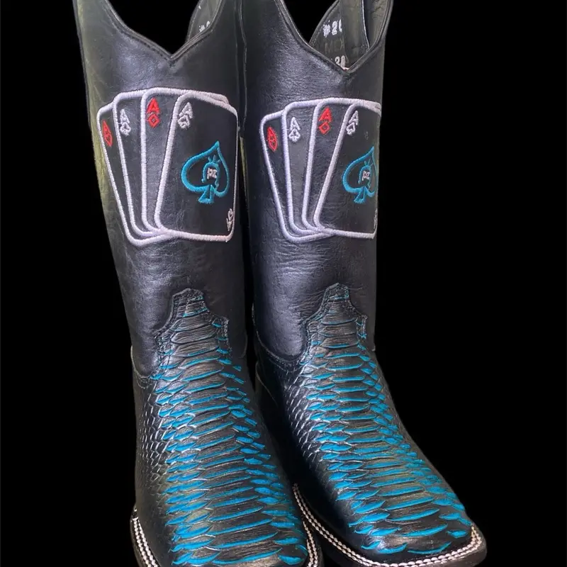 Blue python boots Blue python boots