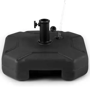 Fillable Umbrella Base Stand - Heavy Duty HDPE Market Table Umbrella Pole Holder for Outdoor, Patio, Deck, Backyard, 88 lbs Water & Sand Weight Capacity, Adjustable Knob