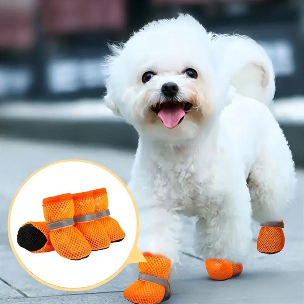 Comfortable Breathable Mesh Pet Shoes - Soft Sole Puppy Shoes for Small to Large Dog Breeds, All-Season Dog Footwear, Mesh Fabric