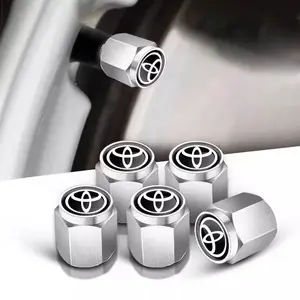 5pcs Aluminum Alloy Car Wheel Tire Valve Cap Air Tyre Stem Cover For Toyota Hilux Aygo Yaris Ractis Corolla Camry CHR Auris Tacoma Cruiser TRD