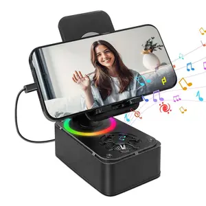 Wireless Audio Bluetooth Speaker, 3-in-1 Cellphone Holder, with USB EmergencyRechargeable (1200mAh), LED Nightlight, 360°Foldable for Phone or Pad, For Home, Car, OutdoorGifts for Friend, Family