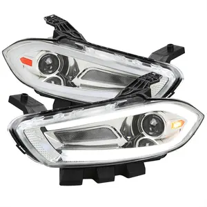 2013-2016 Dodge Dart Switchback Sequential Animated LED Bar Projector Headlights (Chrome Housing/Clear Lens)