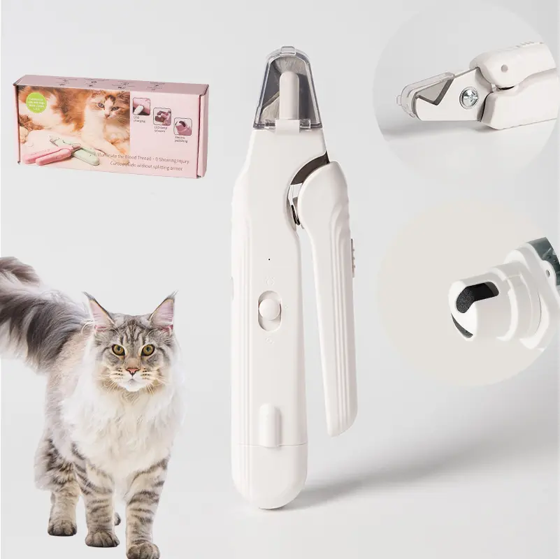 LED Pet Nail Grinder Clipper with LED Light - Universal Dog & Cat Claw Care Tool, See Blood Vessels to Prevent Quicking, Worry-Free Trimming, Worry-Free Nail Trimming, Stress-Free Trimming, Avoid Quick