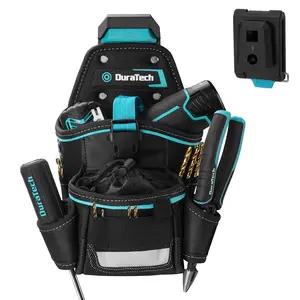 #fathersdaygift DuraTech Drill Holster with Quick Release Buckle, Driver Holster with Side Bit Pocket, Drill Holder with Holder Strap, Fits Most Belts for Electric Drills, DIY & Jobsite Use
