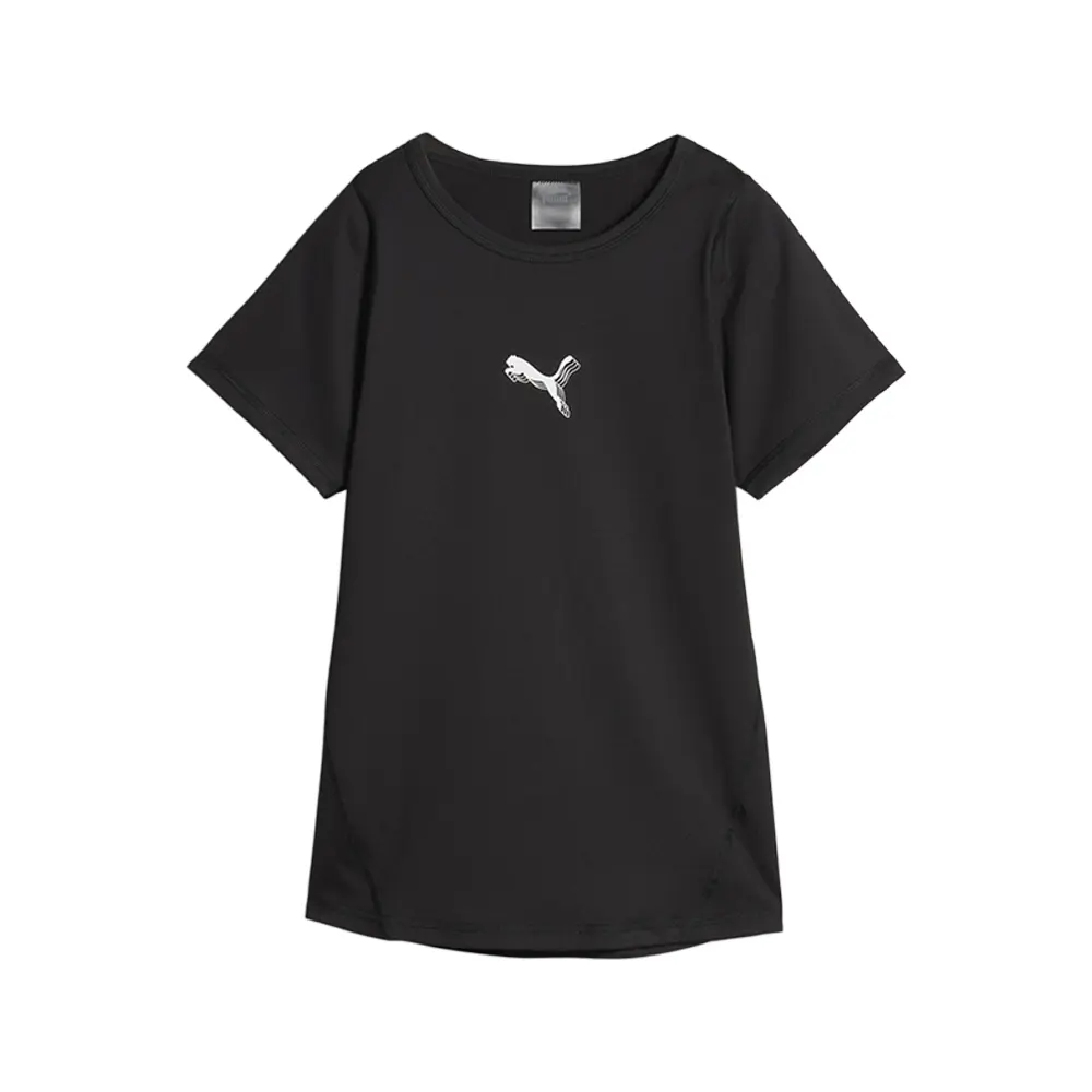 PUMA Womens Compression Crew Neck Short Sleeve Athletic Casual Tops Casual - Black