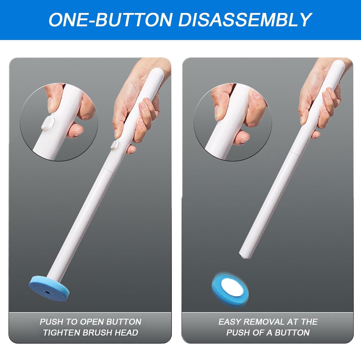 Disposable Toilet Brush, Toilet Bowl Wand Holder Set with 24PCS Cleaner Refills, Bathroom Cleaning System for Sink Bathtub Drain Wash Basin Urinal，Wall-Mount Scrubbing Toilet Brush Bathroom Cleaning Kit，Mother's Day