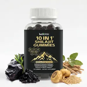 LuckDate 10-in-1 Shilajit Gummies | Men's Healthcare Supplement | Energy, Stamina & Focus | Ashwagandha, Tongkat Ali, Maca | Vegan Gluten Free | 60