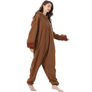 Unisex pink pyjamas with cartoon design and animals one piece Halloween costume sleeping clothes for the home zipper closure Loungewear Nightwear