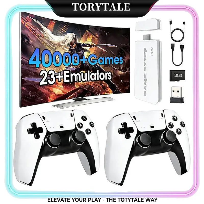 Retro Plug Play Wireless Gaming Console - 19 Emulators, 2 Wireless Controllers, No PS2/N64/Gamecube, HD Output, Built-in Games, Portable Plug Play Console, Cool Gadget - Mens Gifts for Adults & Teen Boys, Thanksgiving