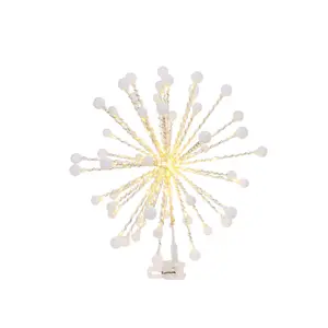 Starburst White Yellow Christmas Tree Topper - 14 Inch