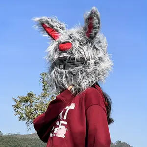 Rabbit Protective Cover Fluffy Helmet Protecr Morcycle Universal Decorative Cover Head Cover Warm Quirky