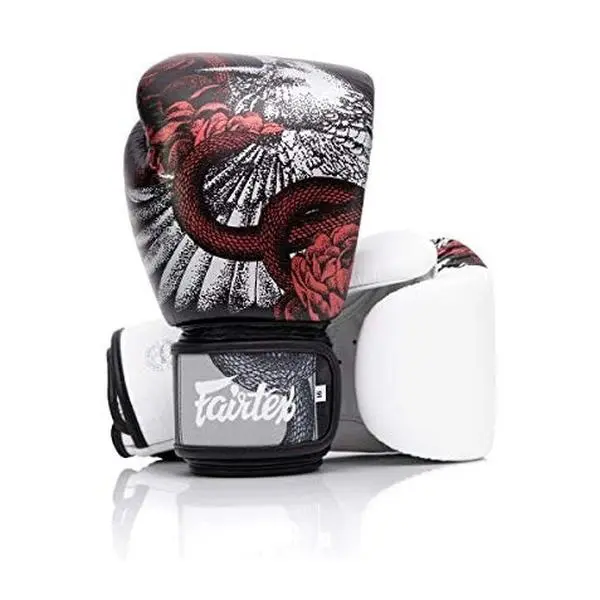 Fairtex BGV24 The Beauty of Survival Limited Edition Full-Grain Leather Boxing Gloves, 8-Layer Foam Core, Attached Thumb, Performance Sports Gloves