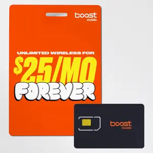 Boost Mobile SIM Kit - Includes Physical SIM Card + First Month of Plan (Unlimited Data, Talk, & Text) - Then Just $25/mo For As Long As You Stay
