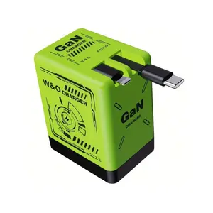 New US Standard Charger, Cell Phone Charger, Pd Wall Charger, Gan Fast Charger with Compact Size & Ultra-Fast Charging Speed, Retractable Charging Cable for Easy Carrying & Storage, Fast Charger Equipped with Retractable Cable, Foldable Plug