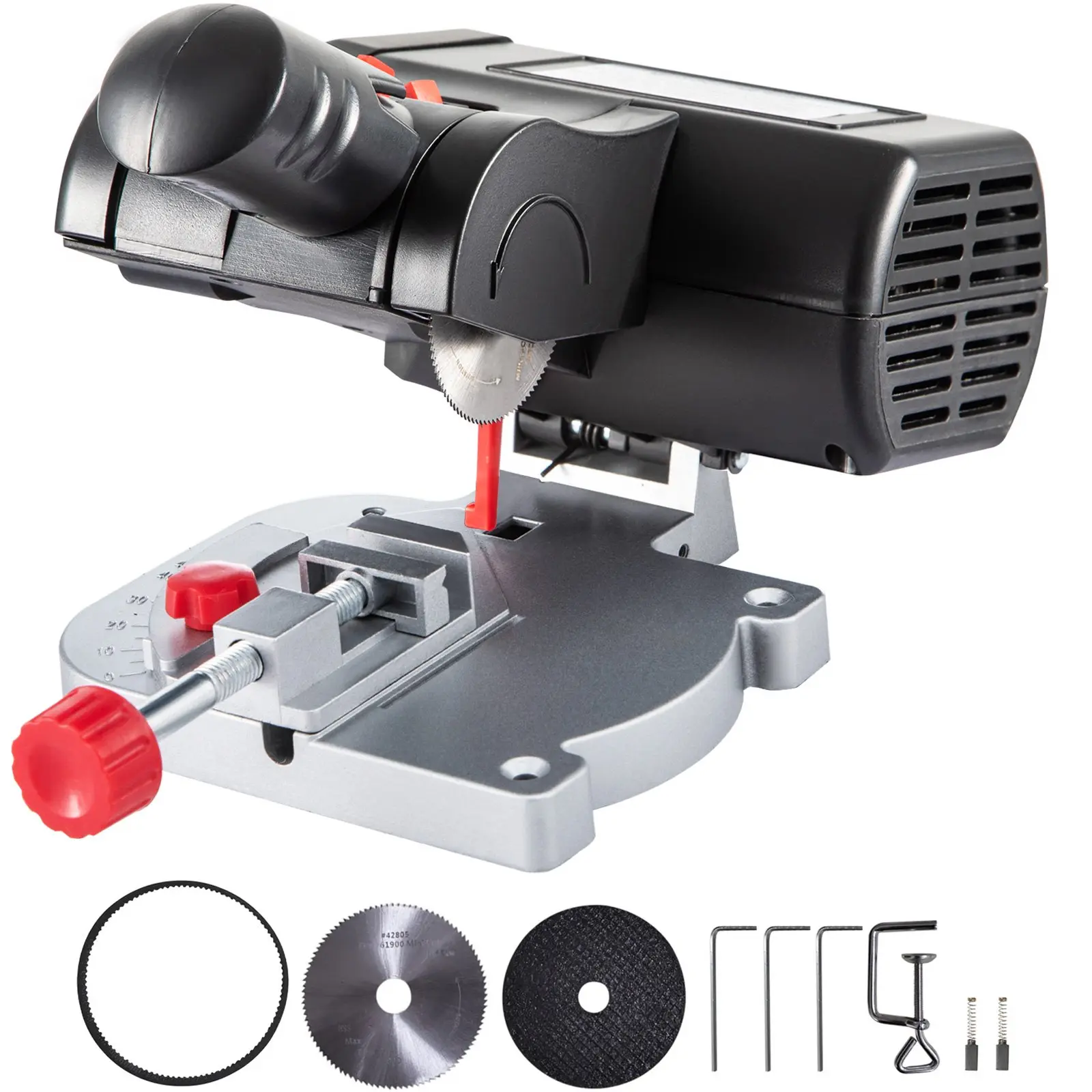 【Summerfinds】VEVOR Mini Miter Cut-off Chop Saw Two 2-5/16" Blade of Steel and Resin with 1/2" Cutting Depth0~45° Benchtop Miter Saw for CopperAluminumWoodZinc in Hobby Craft