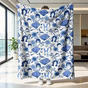 Bob's Burgers Blanket, High-Weight Flannel Fabric, Soft and Warm, Anti-Wrinkle, Easy Clean, Ideal Gift for Anime Fans, Cartoon Pattern Blanket