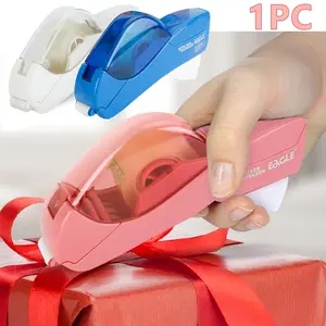 Handheld Tape Dispenser with 2 Rolls, Automatic Cutting, No Need to Tear, Fits 1/2-3/4 Inch Wide Tape, Abs Material, Ideal for Handmade Packaging, Ideal For Crafts