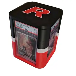 TCG Graded Card Storage Box - Rotating Display for 16 Slabs - Ideal for Collectors and enthusiasts
