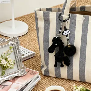 2026 Year of the Horse Black Horse Phone Charm - Lucky Flocking Pendant, Zodiac Tech Accessories, Animal Motif Charm Keychains, Unique Gift for Men's Accessories & Women's Fashion,summerwins