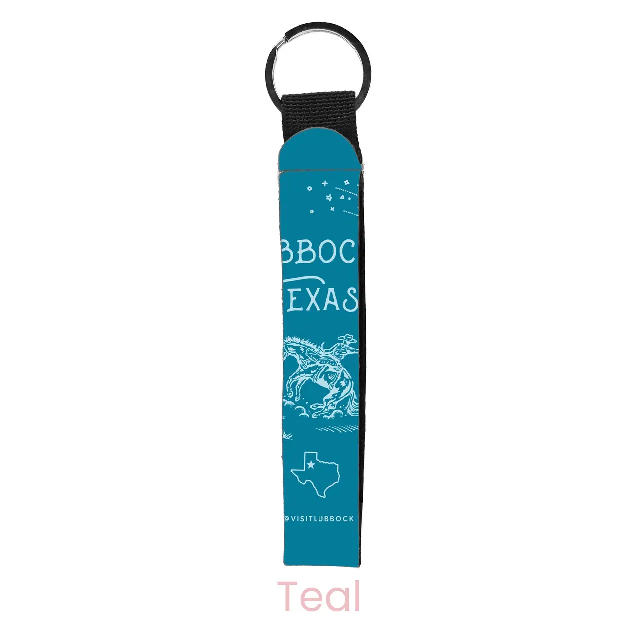 abbyrose Visit Lubbock Wristlet Key Chain Teal