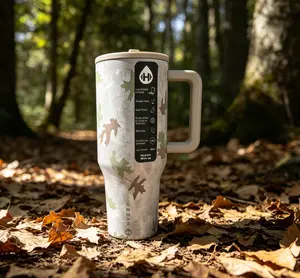 HydroJug Rodeo 40oz Gray Maple Leaf Print Limited Edition Insulated Water Bottle, Triple Insulation, Leak-Proof Stainless Steel Travel Flask with Built-in Straw for Daily Hydration & Outdoor Use, Water Bottles