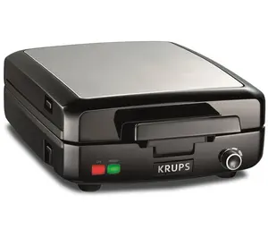 Krups 4-Slice Belgian Waffle Maker w/ Dishwasher-Safe Plates