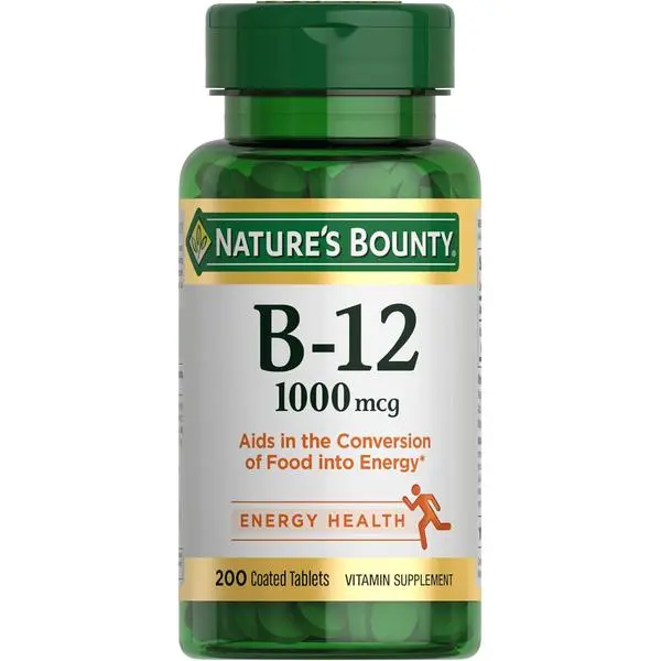 Nature's Bounty Vitamin B12 1000 mcg Supplements, Supports Energy Metabolism, 200 Ct Nature's Bounty Vitamin B12 1000 mcg Supplements, Supports Energy Metabolism, 200 Ct