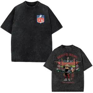 Benito Bowl 2026 Vintage Washed Graphic Tee, Funny Football Bad Bunnie Design Shirt, Team Benito Shirt, Here For The Benito Bowl The Best Haft Time Shirt