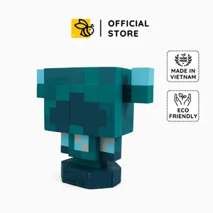 Minecraft Warden Wood Model - Pixel Art Wooden Toy, DIY Minecraft Decor, Handmade Collectible, Custom Gift for Him & Her