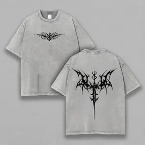 Men's Printed Distressed Vintage Short-Sleeve Round Neck T-Shirt - Casual Menswear Top, Unisex Figure-Flattering Festive Design Streetwear Tshirt